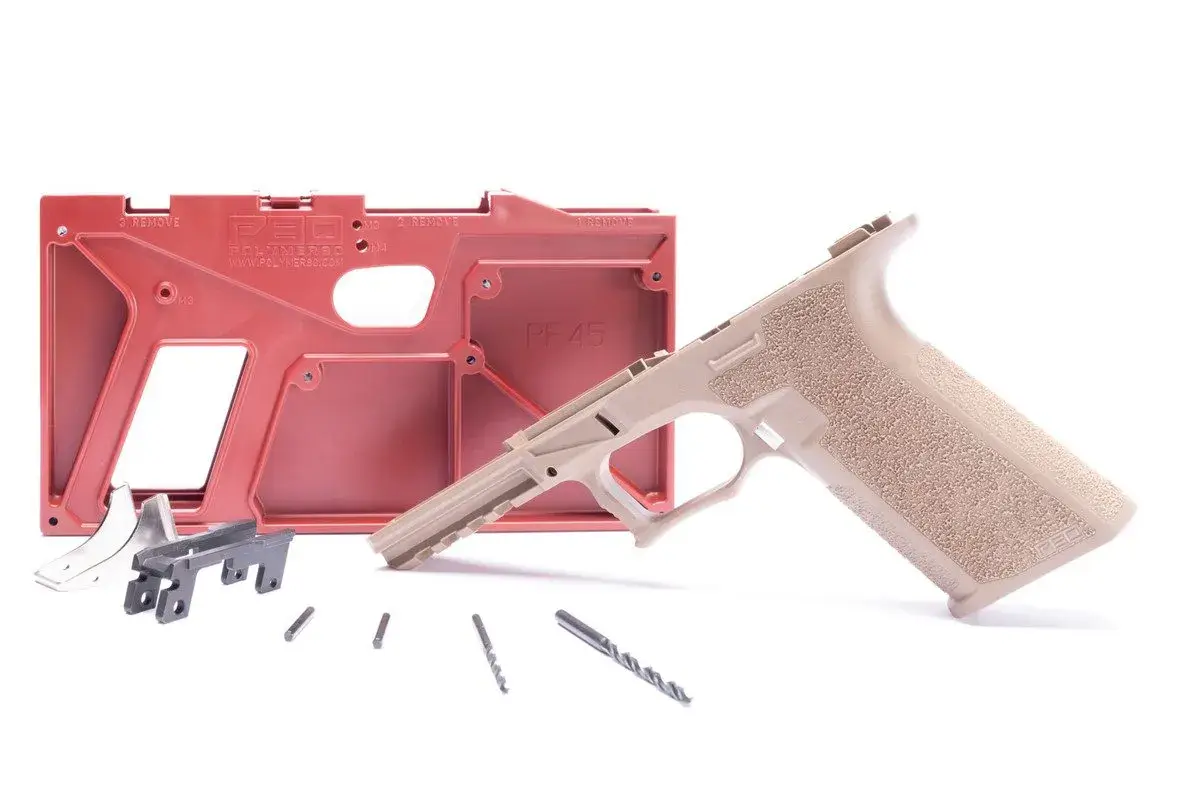 Polymer80 PF45 Glock 21 Compatible 80% Frame Kit, 10mm / .45